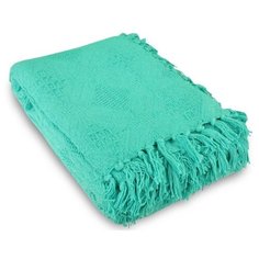 "Покрывало-плед ""НЕЗАБУДКА"" голубой 100% хлопок" Корона