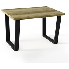 Современный обеденный стол, СтолБери, Фостер М, Дуб Сомеро, прямоугольный, металлокаркас, Лофт