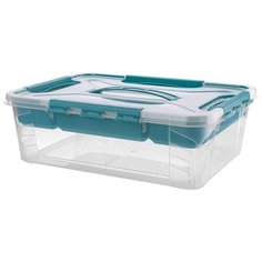ЯЩИК УНИВЕРС. "GRAND BOX" С ЗАМКАМИ, РУЧКОЙ И ОРГАНАЙЗ. 390*290*124 ММ 10 Л (1/6) "БЫТПЛАСТ" Econova