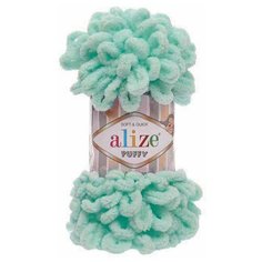 Пряжа для вязания Ализе Puffy (100% микрополиэстер) 5х100г/9.5м цв.019 св.бирюзовый Alize