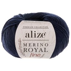 Пряжа для вязания Ализе Merino Royal Fine (100% шерсть) 10х50г/175м цв.058 т.синий Alize