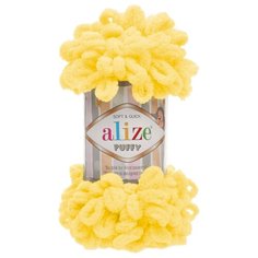 Пряжа для вязания Ализе Puffy (100% микрополиэстер) 5х100г/9.5м цв.216 желтый Alize