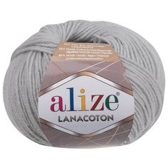 Пряжа для вязания Ализе Lana Coton (26% шерсть, 26% хлопок, 48% акрил) 10х50г/160м цв.420 облачно-серый Alize