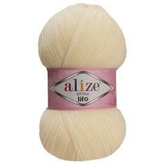 Пряжа для вязания Ализе Extra Life (100% акрил) 5х100г/480м цв.912 молочный Alize