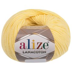 Пряжа для вязания Ализе Lana Coton (26% шерсть, 26% хлопок, 48% акрил) 10х50г/160м цв.187 св.лимон Alize