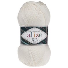 Пряжа для вязания Ализе Diva Plus (100% микрофибра акрил) 5х100г/220м цв.062 св.молочный Alize