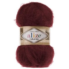 Пряжа для вязания Ализе Naturale (60% шерсть, 40% хлопок) 5х100г/230м цв.367 бордо Alize