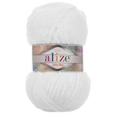 Пряжа для вязания Ализе Softy Plus (100% микрополиэстер) 5х100г/120м цв.055 белый Alize