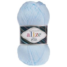 Пряжа для вязания Ализе Diva Plus (100% микрофибра акрил) 5х100г/220м цв.480 св.голубой Alize