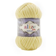 Пряжа для вязания Ализе Velluto (100% микрополиэстер) 5х100г/68м цв.013 св.лимон Alize