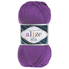 Пряжа для вязания Ализе Diva Plus (100% микрофибра акрил) 5х100г/220м цв.475 фиолетовый Alize