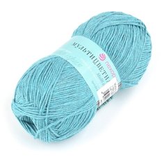 Пряжа для вязания ПЕХ Мультицветная (65% полиэстер, 35% хлопок) 5х50г/180м цв.1152 зелёная бирюза Пехорка