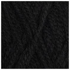 Пряжа для вязания ПЕХ Ангорская тёплая (40% шерсть, 60% акрил) 5х100г/480м цв.002 черный Пехорка