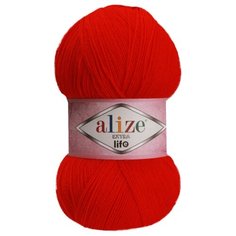 Пряжа для вязания Ализе Extra Life (100% акрил) 5х100г/480м цв.926 красный Alize