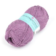 Пряжа для вязания ПЕХ Мультицветная (65% полиэстер, 35% хлопок) 5х50г/180м цв.525 св.слива Пехорка