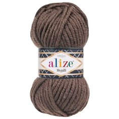Пряжа для вязания Ализе Superlana Megafil (25% шерсть, 75% акрил) 5х100г/55м цв.240 коричневый меланж Alize
