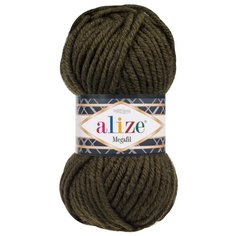 Пряжа для вязания Ализе Superlana Megafil (25% шерсть, 75% акрил) 5х100г/55м цв.241 т.зеленый Alize