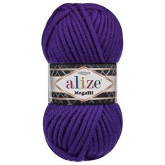 Пряжа для вязания Ализе Superlana Megafil (25% шерсть, 75% акрил) 5х100г/55м цв.388 пурпурный Alize