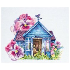 Набор для вышивания мулине АБРИС АРТ AH-072 Фиалковый домик 20х25 см Abris ART