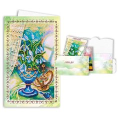 Набор для вышивания бисером Открытка-конверт АБРИС АРТ AOM-009 Пролески 8,4х14см Abris ART