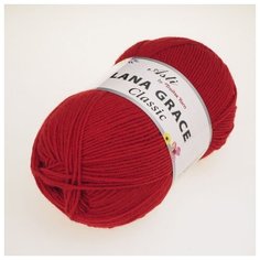 Пряжа для вязания ТРО LANA GRACE Classic (25% мериносовая шерсть, 75% акрил супер софт) 5х100г/300м цв.0042 красный Троицкая камвольная фабрика