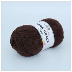 Пряжа для вязания ТРО LANA GRACE Classic (25% мериносовая шерсть, 75% акрил супер софт) 5х100г/300м цв.0412 шоколад Троицкая камвольная фабрика