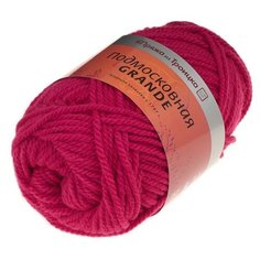 Пряжа для вязания ТРО Подмосковная GRANDE (50% шерсть, 50% акрил) 5х100г/130м цв.3060 яркая мальва Троицкая камвольная фабрика