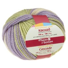 Пряжа для вязания ТРО Каскад (40% шерсть, 60% акрил) 10х100г/125м цв.7217 принт Троицкая камвольная фабрика