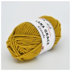Пряжа для вязания ТРО LANA GRACE Grande (25% мериносовая шерсть, 75% акрил супер софт) 5х100г/65м цв.1268 горчица Троицкая камвольная фабрика