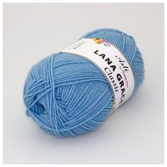 Пряжа для вязания ТРО LANA GRACE Classic (25% мериносовая шерсть, 75% акрил супер софт) 5х100г/300м цв.0300 св.голубой Троицкая камвольная фабрика