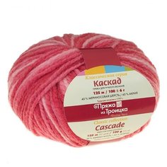Пряжа для вязания ТРО Каскад (40% шерсть, 60% акрил) 10х100г/125м цв.7126 принт Троицкая камвольная фабрика