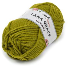 Пряжа для вязания ТРО LANA GRACE Grande (25% мериносовая шерсть, 75% акрил супер софт) 5х100г/65м цв.2010 спелый лайм Троицкая камвольная фабрика