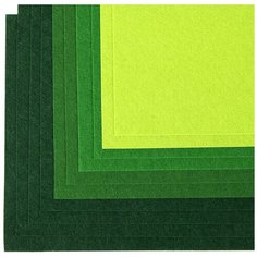 Набор листового фетра (мягкий) IDEAL 1мм 20х30см FLT-SA6 уп.10 листов цв.зеленый ассорти