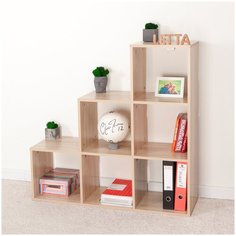 Стеллаж этажерка полка шкаф книжный Quattro Дуб сонома 1050х1048х320 Letta