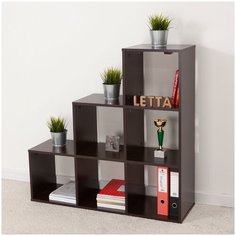 Стеллаж этажерка полка шкаф книжный Quattro Венге 1050х1048х320 Letta