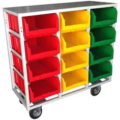 Стеллаж с направляющими Стелла-техник V4-12-200-К мобильный, односторонний, 12 ячеек, грузоподъемность до 500кг