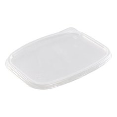 Крышка для одноразового контейнера 138х102 мм, КОМПЛЕКТ 100 шт., прозрачные, ПП, ЮПЛАСТ, ЮУПМ3318