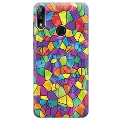Ультратонкий силиконовый чехол-накладка для Asus Zenfone Max Pro (M2) ZB631KL с принтом "Яркая мозаика" Gosso
