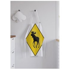 Фартук женский для готовки "Лось на знаке", универсальный размер Joy Arty