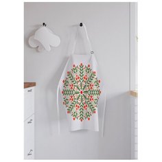 Фартук женский для готовки "Снежинка из веток смородины", универсальный размер Joy Arty