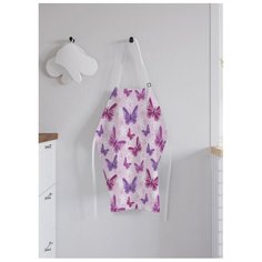 Фартук женский для готовки "Узор с бабочками", универсальный размер Joy Arty
