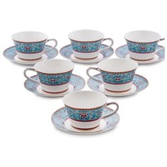 JK-171 Чайный набор на 6 перс. Арабески (Arabesca Blue Pavone)