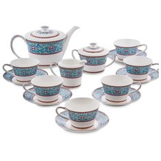 JK-172 Чайный сервиз на 6 перс. Арабески (Arabesca Blue Pavone)