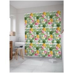 Штора для ванной JoyArty Ананасовый пейзаж 180х200 (sc-47784)