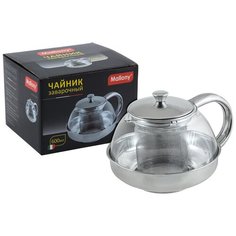 ЧАЙНИК ЗАВАР. СТЕКЛО "MENTA-600" 600 МЛ КОРПУС/ФИЛЬТР НЕРЖАВ. (1/24) "MALLONY"