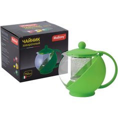 ЧАЙНИК ЗАВАР. СТЕКЛО "VARIATO" 750 МЛ ПЛАСТИК. КОРПУС, ФИЛЬТР НЕРЖАВ. (1/12) "MALLONY"