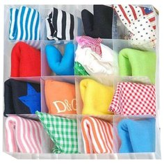 КОРОБКА ДЛЯ БЕЛЬЯ 30*30*10 СМ (16 ЯЧЕЕК) ПЛАСТИК. (1/25/50) "РЫЖИЙ КОТ" PSB-03/16