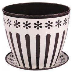 ГОРШОК ДЛЯ ЦВЕТОВ "ВАЛЕНСИЯ" 3,4 Л D 195 ММ С ПОДДОНОМ (КОРИЧ.-СЛ.КОСТЬ) "АЛЬТЕРНАТИВА" М4601 Alternativa