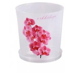 ГОРШОК ДЛЯ ОРХИДЕЙ 3,5 Л D 170 ММ С ПОДДОНОМ (ПРОЗРАЧН. С РИСУНКОМ) "АЛЬТЕРНАТИВА" М1606 Alternativa