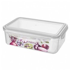 КОНТЕЙНЕР ДЛЯ СВЧ И ХОЛОДИЛЬНИКА "SUPER LOCK" 1,1 Л (БЕСЦВЕТН.) С ДЕКОРОМ "БЫТПЛАСТ" Phibo